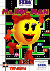 Ms Pac-Man PAL Sega Master System PAL box art